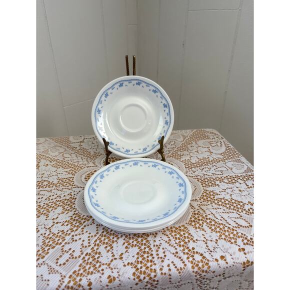 Corelle “Morning Blue” Replacement Saucers, Set of 5 - Picture 1 of 4